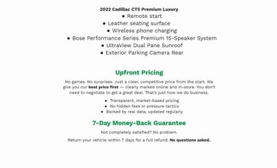 2022 Cadillac CT5 4dr Sdn Premium Luxury