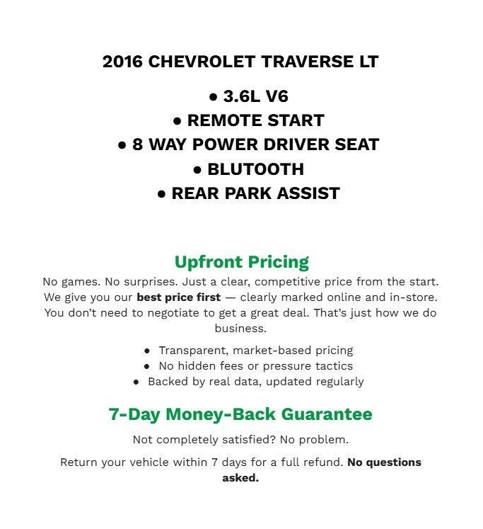 2016 Chevrolet Traverse FWD 4dr LT w/1LT