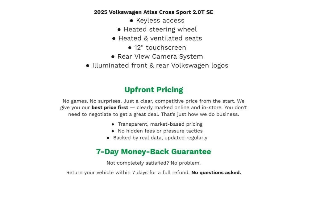 2025 Volkswagen Atlas Cross Sport 2.0T SE w/Technology 4MOTION