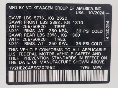 2025 Volkswagen Atlas Cross Sport 2.0T SE w/Technology 4MOTION