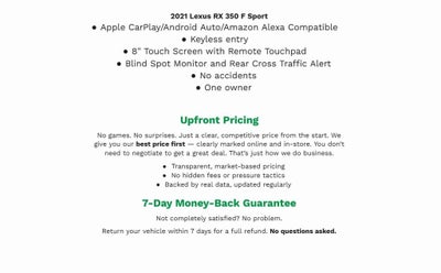 2021 Lexus RX 350 RX 350 F SPORT Appearance AWD