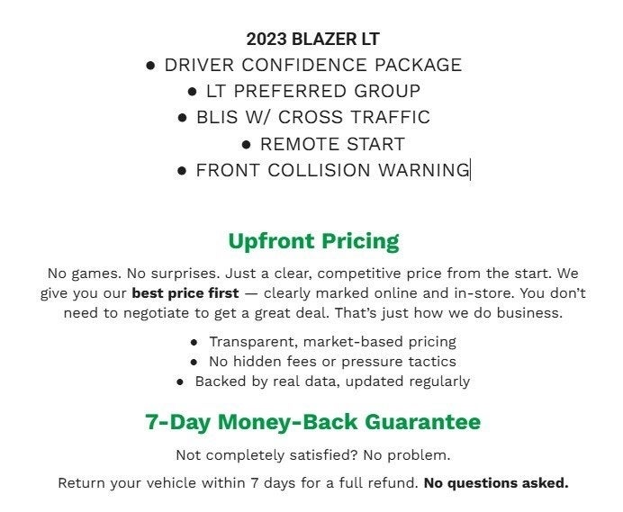 2023 Chevrolet Blazer FWD 4dr LT w/2LT