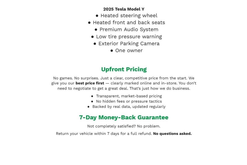 Used 2025 Tesla Model Y Performance with VIN 7SAYGDEF4SF300666 for sale in Ashwaubenon, WI